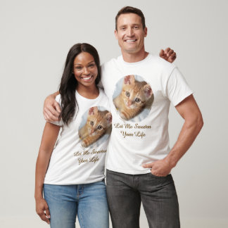 Sweet Cat Photo, Text, Replaceable, T-Shirt