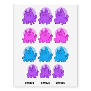 sweet cat sitting on the floor funny cartoon temporary tattoos