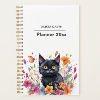 Sweet Cat Watercolor Undated | your name Planner