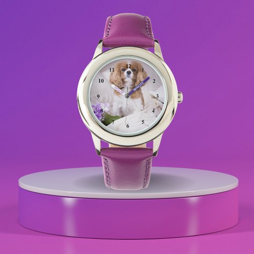 Sweet Cavalier King Charles Spaniel With Flowers Watch