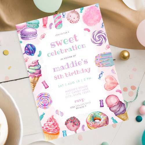 Sweet Celebration Candy Birthday Invitation