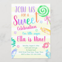 Sweet Celebration Candy Birthday Party Invitation