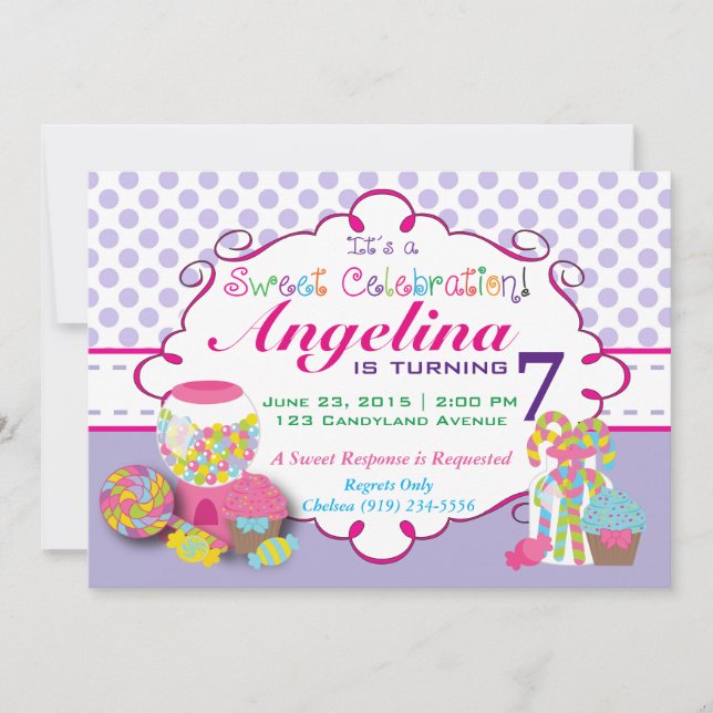 Sweet Celebration Candy Invitation (Front)