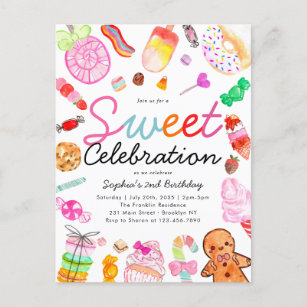 Sweet Celebration Candy Kids Candyland Birthday Postcard