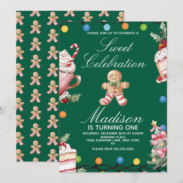 Sweet Celebration Christmas Birthday Party (Front/Back)