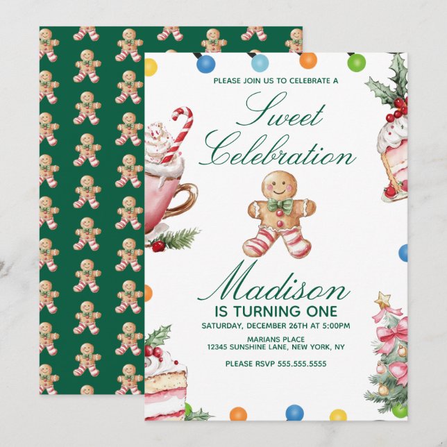 Sweet Celebration Christmas Birthday Party (Front/Back)