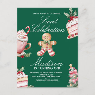 Sweet Celebration Christmas Birthday Party Postcard