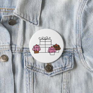 Sweet Celebration Cupcake and Gift Box Button