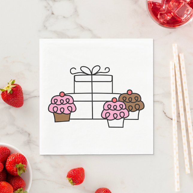 Sweet Celebration Cupcake and Gift Box  Napkins (Creator Uploaded)