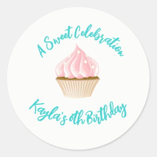 Sweet Celebration Cupcake Classic Round Sticker