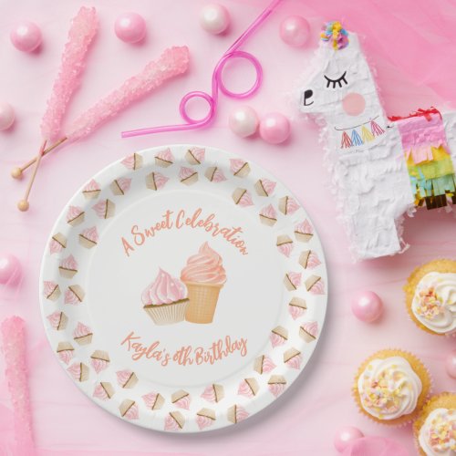 Sweet Celebration Cupcake Invitations Paper Plates