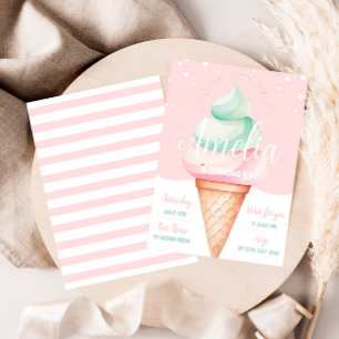 Sweet Celebration Ice Cream Birthday Invitation