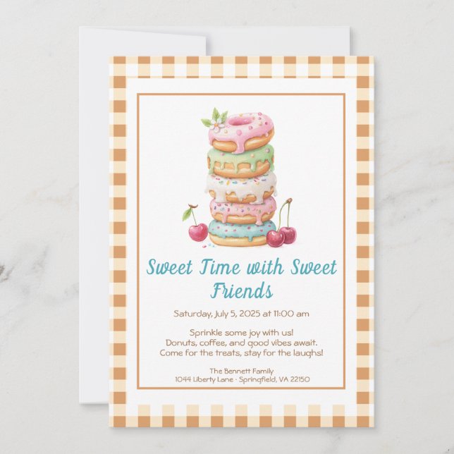 Sweet Celebration Invite – Colorful Donuts Party  (Front)