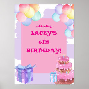 Sweet Celebration: Purple and Pink Birthday Poster