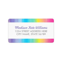 Sweet Celebration Watercolor Rainbow Address Label