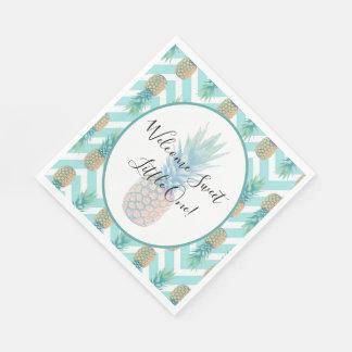 Sweet Celebrations Pineapple Chevron Baby Shower Napkins