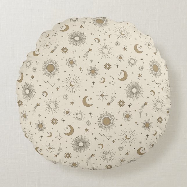 Sweet Celestial Round Pillow (Front)