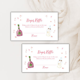 Sweet Champagne Bottles Diaper Raffle Baby Shower Enclosure Card