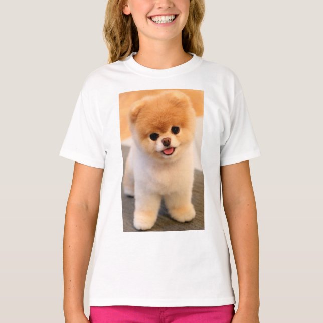 Sweet Charming Pomeranian Unique Girls' T-Shirt. T-Shirt (Front)