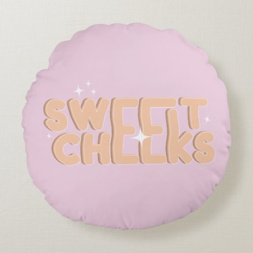Sweet Cheeks Cute Round Pillow
