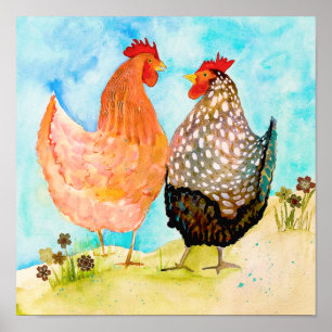 Sweet Cheery Chickens Print