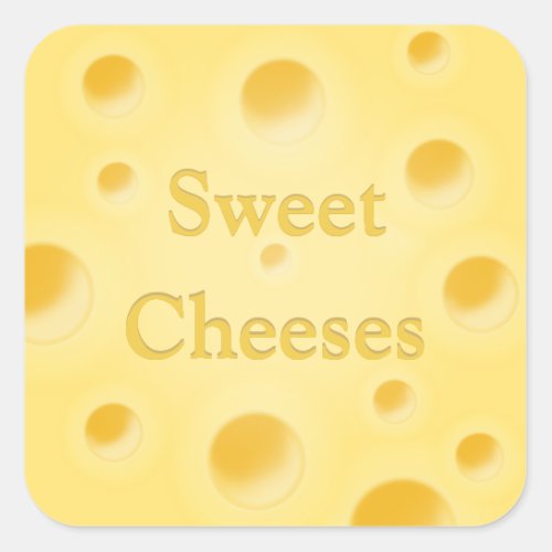 Sweet Cheese Holey Cheese Slice Customizable Square Sticker