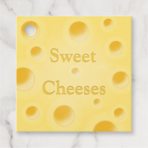 "Sweet Cheeses" Cheeky Cheese Slice Personalized Favor Tags
