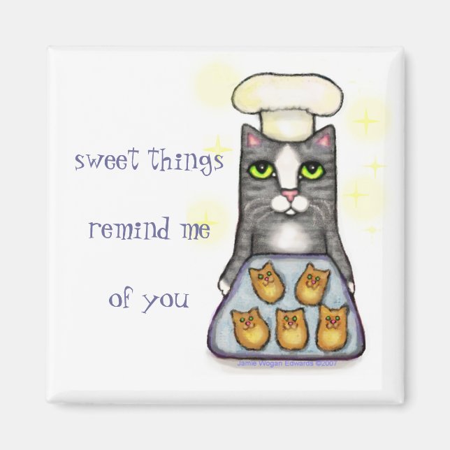 Sweet Chef Cat Baking Magnet (Front)