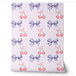 Sweet Cherries & Bows Nursery Wallpaper