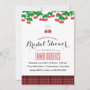 Sweet Cherries Picnic Bridal Shower Invitation