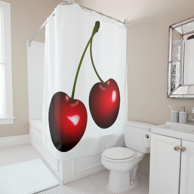 Sweet Cherries Shower Curtain (In Situ)