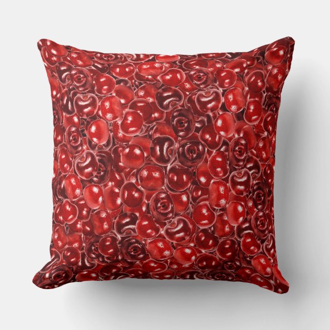 Sweet Cherries Throw Pillow (Front)