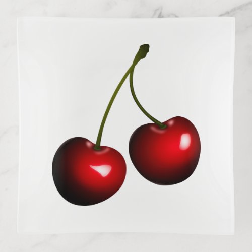 Sweet Cherries Trinket Tray _ Choose Color