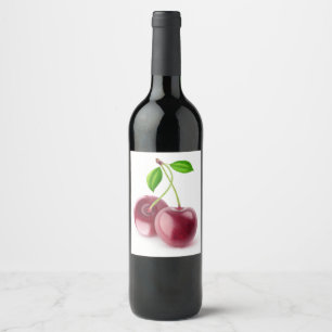 Sweet cherries wine label