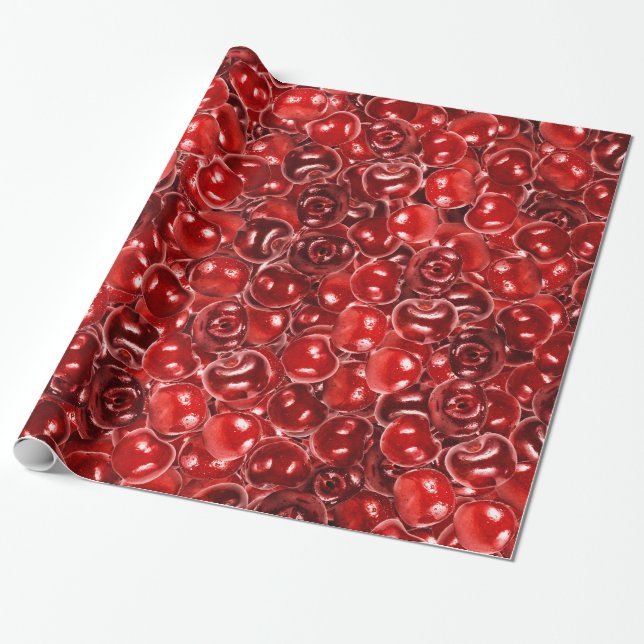 Sweet Cherries Wrapping Paper (Unrolled)