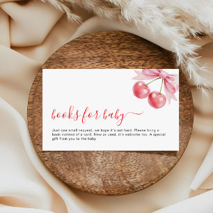 Sweet Cherry Baby Shower Books For Baby Enclosure Card