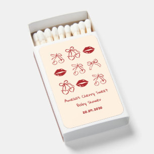 Sweet Cherry Baby Shower Party Favor Matchboxes