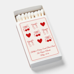 Sweet Cherry Bachelorette Party Favor Matchboxes