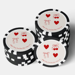 Sweet Cherry Bachelorette Party Favor Poker Chip