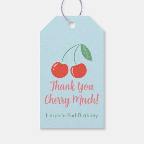 Sweet Cherry Birthday Favor Gift Tags