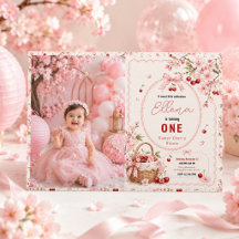Sweet Cherry Blossom 1st Birthday girl Party