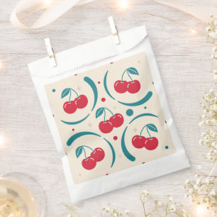 Sweet Cherry Bridal Shower Retro Pattern Favor Bag