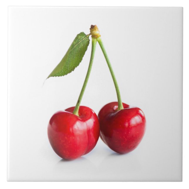 Sweet cherry ceramic tile (Front)