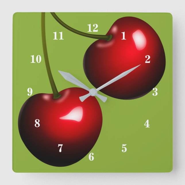 Sweet Cherry Clock - Choose Color (Front)