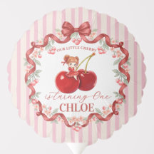 Sweet Cherry Coquette Ribbon Birthday Pink Girl