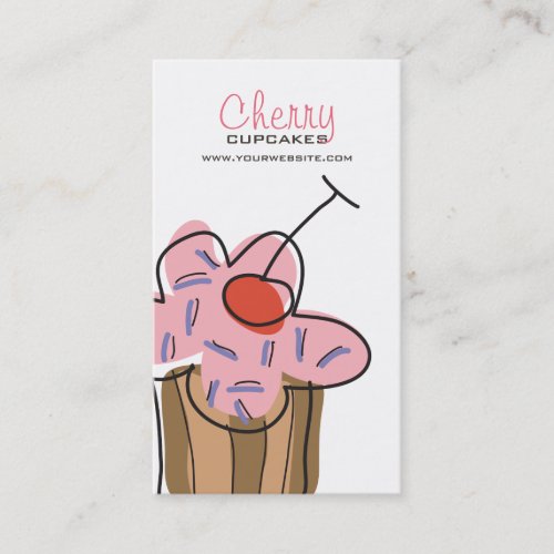 Sweet Cherry Cupcake Bakery Dessert Profile Card