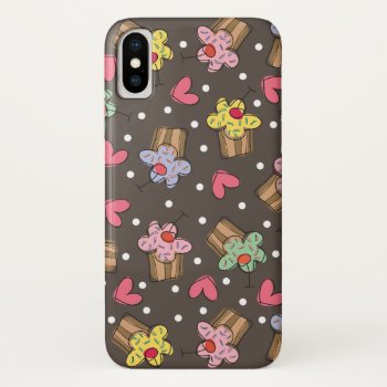 Sweet Cherry Cupcakes Confectionery Bakery Cute Iphone X Case by fatfatin_design at Zazzle