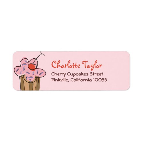 Sweet Cherry Cupcakes Confectionery Bakery Cute Label