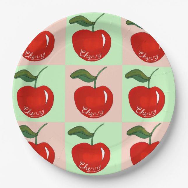 Sweet cherry delight paper plates (Front)