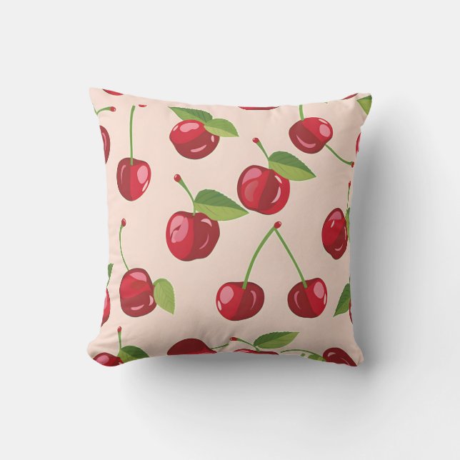Sweet Cherry Delight Throw Pillow (Front)